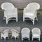 White Rattan Armchairs, 1950s, Set of 2 2