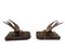 Art Deco French Bookends with Two Sparrows in Spelter on Marble, 1930s, Set of 2, Image 1