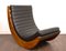 Leather and Teak Relaxer Rocking Chair by Verner Panton for Rosenthal, 1970s, Image 1