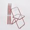 Red and Clear Acrylic Glass Plia Folding Chairs by Piretti for Castelli, Italy, 1970s, Set of 4 10