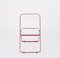 Red and Clear Acrylic Glass Plia Folding Chairs by Piretti for Castelli, Italy, 1970s, Set of 4 19