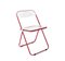 Red and Clear Acrylic Glass Plia Folding Chairs by Piretti for Castelli, Italy, 1970s, Set of 4 7