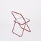 Red and Clear Acrylic Glass Plia Folding Chairs by Piretti for Castelli, Italy, 1970s, Set of 4 6