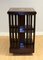 Edwardian Brown Inlaid Revolving Bookcase Table 3