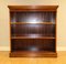 Bradley Burr Yew Wood Low Open Bookcase with Adjustable Shelves 4