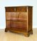 Vintage Yew Wood Open Dwarf Library Bookcase with Drawers 3