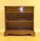 Vintage Yew Wood Open Dwarf Library Bookcase with Drawers 4