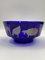 Blue Glass Bowl with Animal Motifs in Silver by Marco Susani & Elisabeth Vidal for Sottsass Associati, Italy, 1990s 5