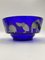 Bol en Verre Bleu avec Motifs Animaliers en Argent par Marco Susani & Elisabeth Vidal pour Sottsass Associati, Italie, 1990s 1