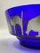 Blue Glass Bowl with Animal Motifs in Silver by Marco Susani & Elisabeth Vidal for Sottsass Associati, Italy, 1990s 8