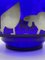 Blaue Glasschale mit Tiermotiven in Silber von Marco Susani & Elisabeth Vidal für Sottsass Associati, Italien, 1990er 7