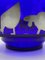 Blue Glass Bowl with Animal Motifs in Silver by Marco Susani & Elisabeth Vidal for Sottsass Associati, Italy, 1990s 7