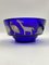 Blue Glass Bowl with Animal Motifs in Silver by Marco Susani & Elisabeth Vidal for Sottsass Associati, Italy, 1990s 3