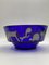 Blue Glass Bowl with Animal Motifs in Silver by Marco Susani & Elisabeth Vidal for Sottsass Associati, Italy, 1990s 9