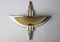 Art Deco Bicolor Wall Lamp in Brass and Chrome, 1980s, Image 1