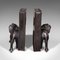 Oriental Carved Lion Bookends, 1890s, Set of 2 3