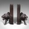 Oriental Carved Lion Bookends, 1890s, Set of 2 1