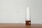 Lámpara de mesa minimalista Mid-Century de teca y vidrio, años 60, Imagen 10