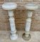 Italian Empire Carved Carrara Marble Pedestal Tables, 1890s, Set of 2 2