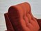 Fauteuil Relax en Velours Marron-Rouge, Danemark, 1980s 9