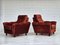 Danish Relax Armchair in Brown-Red Velour, 1980s, Image 1