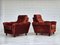 Fauteuil Relax en Velours Marron-Rouge, Danemark, 1980s 1