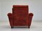 Danish Relax Armchair in Brown-Red Velour, 1980s 11