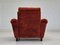 Danish Relax Armchair in Brown-Red Velour, 1980s, Image 11