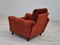 Fauteuil Relax en Velours Marron-Rouge, Danemark, 1980s 10