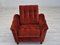 Danish Relax Armchair in Brown-Red Velour, 1980s 7