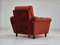 Danish Relax Armchair in Brown-Red Velour, 1980s 12