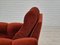 Danish Relax Armchair in Brown-Red Velour, 1980s, Image 13