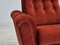 Danish Relax Armchair in Brown-Red Velour, 1980s 8