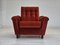 Fauteuil Relax en Velours Marron-Rouge, Danemark, 1980s 3