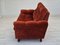 Danish 3 Seater Sofa in Brown-Red Velour, 1980s 10