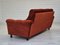 Danish 3 Seater Sofa in Brown-Red Velour, 1980s 7