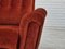 Danish 3 Seater Sofa in Brown-Red Velour, 1980s, Image 6