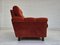 Danish 3 Seater Sofa in Brown-Red Velour, 1980s 5