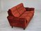 Dänisches 3-Sitzer Sofa aus Braun-Rotem Velours, 1980er 3