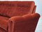 Danish 3 Seater Sofa in Brown-Red Velour, 1980s 12