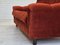 Danish 3 Seater Sofa in Brown-Red Velour, 1980s 8
