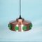 Space Age Danish Pendant in Green Glass from Lyskær Belysning, 1960s 1