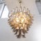 White and Grey Murano Glass Petal Chandelier, Italy, 1990s 4