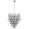 White and Grey Murano Glass Petal Chandelier, Italy, 1990s 1