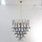 White and Grey Murano Glass Petal Chandelier, Italy, 1990s 2