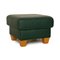 Green Leather Florence Stool from Ewald Schillig, Image 1