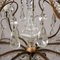 Lámpara de araña vintage de metal y vidrio, Imagen 4