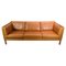 Model 2333 3-Seater Sofa in Cognac Leather by Børge Mogensen, 1960s 1