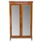 Louis 16 Revival French Iroko & Brass Armoire Beveled Mirrors, 1900s 1
