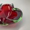 Large Murano Glass Red-Green Bowl Element Shell Ashtray Murano, Italy, 1970s 11
